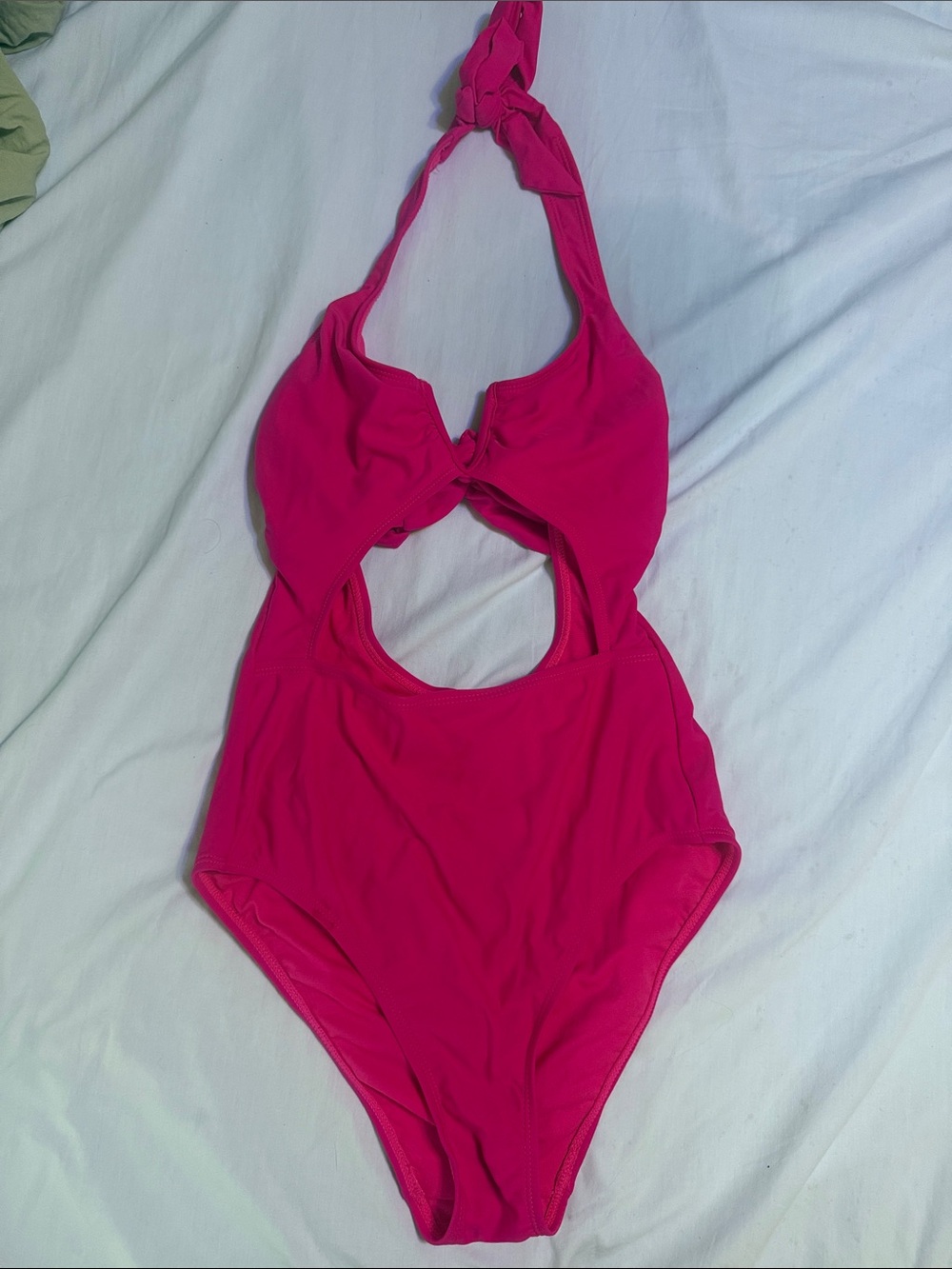 Girls Hot Pink One-Piece Swimsuit with Cutout